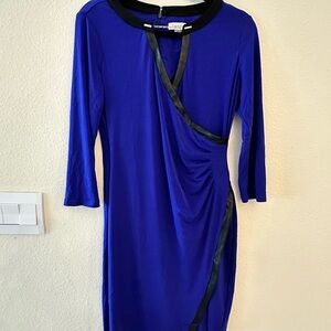 Elegant Calvin Klein Blue Dress with Black Accents